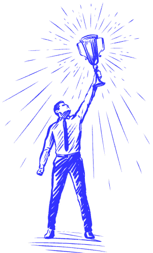 Man Holding Trophy